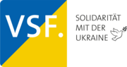 Logo VSF Mitglied mit Friedensvogel für Ukraine